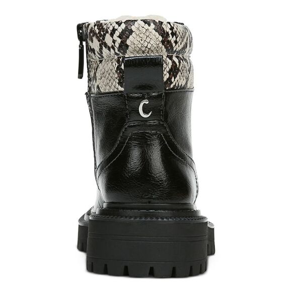 NWT SAM EDELMAN Womens Black 1" Platform Zip Trim Flora Hiking Boots 6.5 M - Picture 2 of 5